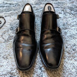 Magnanni Black Double Monkstrap Dress Shoes Size 11 M